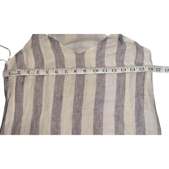 Allie Rose Linen Striped Sleeveless Mini - Picture 1 of 4